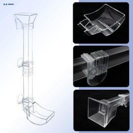 Aquarium Fish Shrimp Feeding Dish Set Clear Fish Feeder Tube and Dish with Cleaning Brush and Measuring Spoon for Feeding Shrimp and Preventing Food Scattering Feeding Supplies for Shrimp Medium