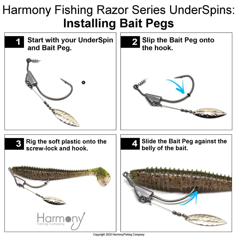 Harmony Fishing - Razor Series Underspin Swimbait Hooks (4 Pack