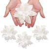 Toddmomy 12pcs Christmas Glitter Poinsettia Faux Wedding Flowers Simulation Decorative