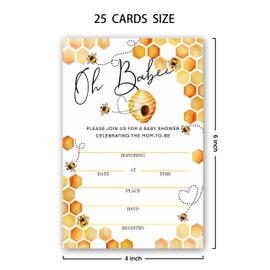 Baby Shower Invitation Set, Books For Baby, Thank You, Diaper Raffle, Fill In Invites Cards, Each Design 25 Cards & Envelopes (Total 100 Cards) – (bb013-taozhuang)