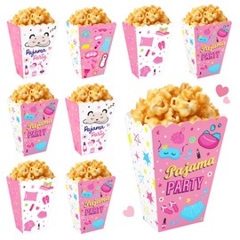 24 Pack Pajama Party Popcorn Boxes Pink Sleepover Snack Boxes for Girls