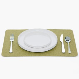Graf Lantz - Merino Wool Rectangle Placemat - Sage (12" H x 18" W) - 3mm Merino Wool Felt Table Mat - Moisture Wicking - Odor, Stain, Heat & Dirt Resistant - Luxury Home Decor - Made in The USA