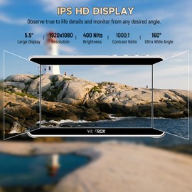 VILTROX DC-V1 Touch Screen Camera Field Monitor, 1920x1080 IPS 5.5 inch DSLR Camera Monitor with Sunshade Hood and Battery, 3D LUT HDR 4K HDMI in/Output Exposure Waveform Focus Assist Video Monitor