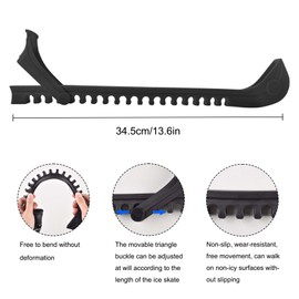 Ice Skate Guards, 1 Pair Ice Skate Blade Covers Skate Blade Protector, Ice Hockey Equipment with Adjustable Buckle for Ice Skating, Figure Skates, Hockey