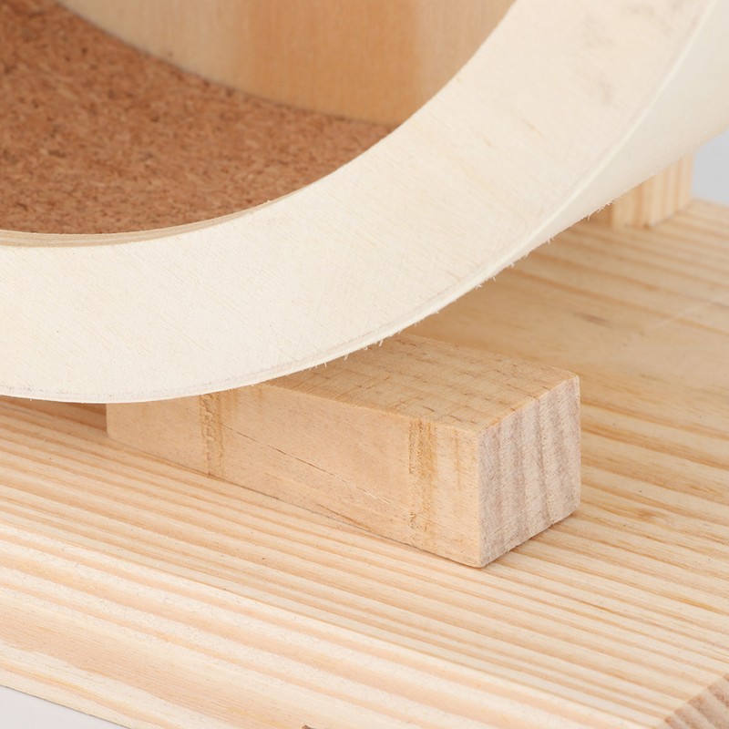 Wooden Bracket Silent Pet Exercise Running Wheel Toy for Hamster