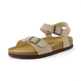 CUSHIONAIRE Women's Lauri Cork footbed Sandal with +Comfort, Stone, 8.5