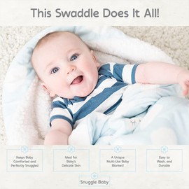 Snuggle Baby The Swaddle Blanket - White Clouds - Sleep Swaddle Blankets For Baby Boy & Girl - Infant Sleep Sack 0-3 Months - Newborn Wrap - Newborn Essentials For Baby