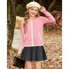 GRACE KARIN Pink Girls Cardigan Knit Zip Up Sweater with