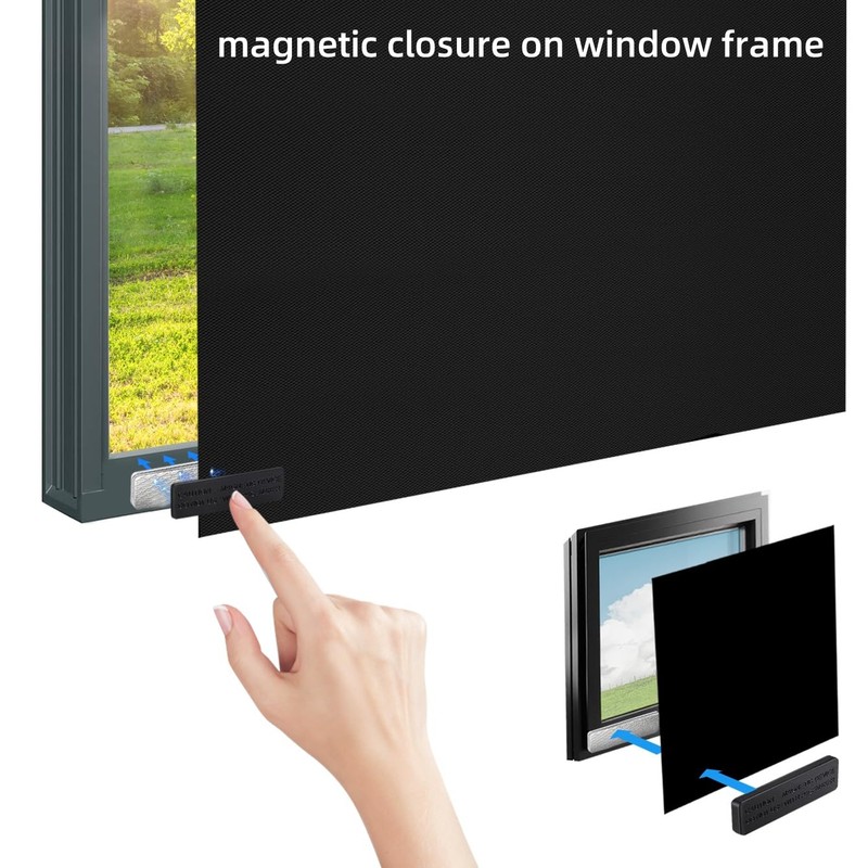 Blackout Blind Accessory,12Pair Magnetic Closure With Adhesive(Metal Board With Adhesive+Magnetic