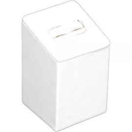 FindingKing White Faux Leather Ring Jewelry Display Stand 2 3/4"