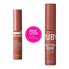 Ruby Kisses Lip Gloss Butter Bomb Gloss Non-Sticky Lip Gloss Vitamin E Natural Nude Lip Makeup - 7.8mL (0.26 US fl.oz) (Warm Hug)