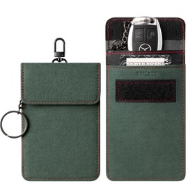 VULKIT 1 Pack Faraday Pouch for Key Fob, Car Key Signal Blocking Bag with Hook and Keyring RFID Anti-Theft Faraday Key Fob Protector