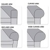 XMNTG Set of 2 Stretch Armrest Covers PU Leather Dark