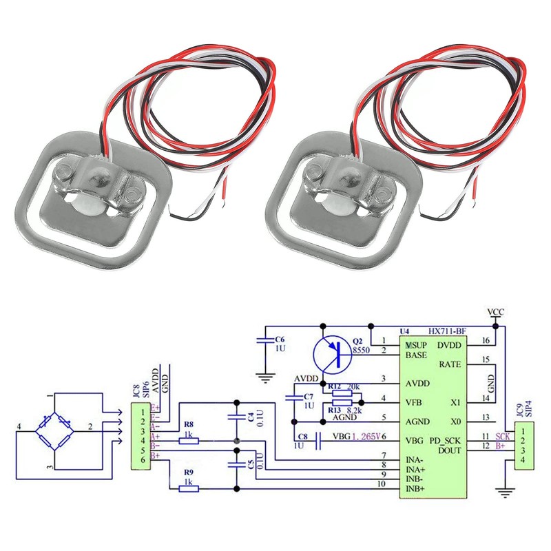 ALAMSCN Pack of 8 Half Bridge Load Cell 50 kg