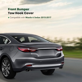 YHTAUTO Tow Hook Cover Compatible with Mazda 6 2015 2016 2017 Sedan, Rear Right Passenger Side Bumper Towing Bracket Hole Cover, Titanium Flash Mica Tow Eye Cap