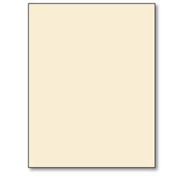 Color Card Stock 80lb. Cover Size 8 1/2" X 5 1/2" Sheets (Half Letter Size) 50 Sheets Per Pack (Cream)