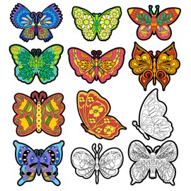 24 Pcs Butterflies Velvet Coloring Fuzzy Color Your Own Velvet Butterflies Beautiful DIY Arts and Crafts Coloring Fun for All Ages Family Craft Project to Color and Share Party Favors and Activities