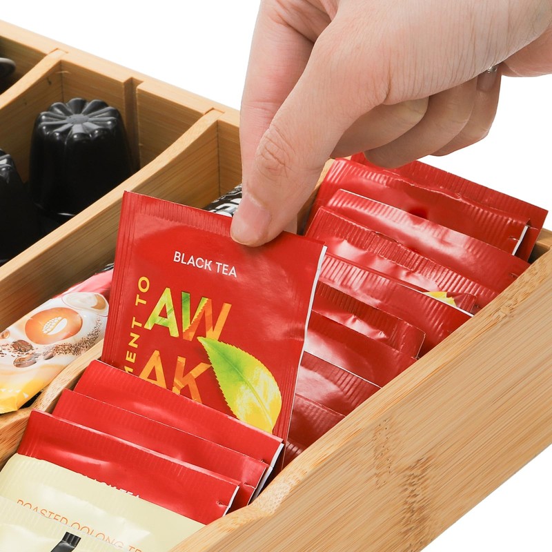 Lyellfe 2 Pack K Cup Holder for Drawers, Bamboo Tea