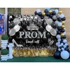 2025 Prom Send Off Backdrop 7x5FT Black Silver Glitter Prom