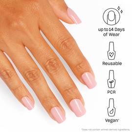 OPI OPI On Point Baby Take a Vow | Short Squoval Nude Pastel Pink Press On Nails | With Nail Glue | Long Lasting, Reusable, Non-damaging
