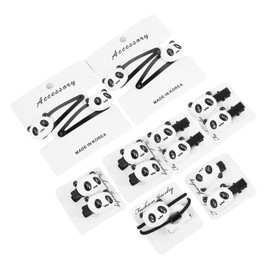 Outanaya 16Pcs Boys and Girls Hair Clips and Scrunchies Set Double-Headed Resin Panda Ponytail Holders Colorful Hair Ties for Toddlers and Girls Fun Accessories for Everyday Use