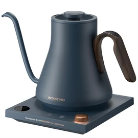 Electric Kettles, INTASTING Gooseneck Electric Kettle, ±1℉ Temperature Control, Stainless Steel Inner, Quick Heating, for Pour Over Coffee, Brew Tea, Boil Hot Water, 0.9L (Navy Blue)