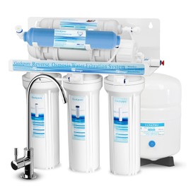 Geekpure 6-Stage Reverse Osmosis RO Drinking Water Filter System with DI Filter TDS to 0-75 GPD