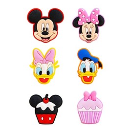 ISABELLA MOON 6PCS Toy Princes FRIDGE MAGNET Kids Memo Party Bag Fillers Board 3D Action Figures Gift Refrigerator sticker (mickey)