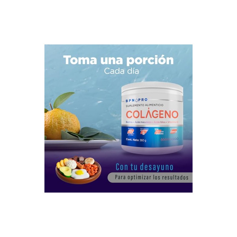 Bpn Pro Colágeno Hidrolizado Polvo Por Toma Vitaminas Ácido Fólico