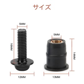 LOYELEY 10pcs M5 5mm Bolts Wellnut Windshield Screws Windscreen Cowl Screen Screen Bolts with Washer Allen Wrench for Kayak Motorcycle (Black)