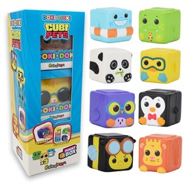 #sbabam Funny Box Doki Doki Cubi Pets, Soft Scented Dice with Toy Animals for Children, 3 Pieces, Children's Games from the Kiosk, Slow Rising Stackable Building Blocks for Boys and Girls