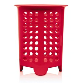 Zeal G231R Cutlery Drainer/Utensil Pot, Melamine, Red, 14 x 14 x 17 cm