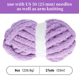 BALAPET 8 Pack Chunky Chenille Yarn for Crocheting & Knitting, 27yds 8 oz Each Skein Soft Fluffy Kitting Yarn Set, Thick Velvet Plush Yarn for Handcrafts Weaving Making Blankets, Purple