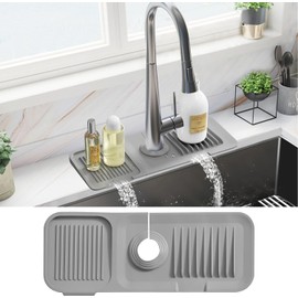 ¡Organiza tu hogar con CXJYSD! Descubre la solución que 【Mantén la base del grifo seca y limpia】el protector ordenado contra salpicaduras y la alfombrilla de drenaje.