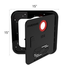 Poukaran 15 x 15 Inches RV Water Heater Black Door - ONLY Door kit for Poukaran RV Tankless Water heaters Water Heater not Included