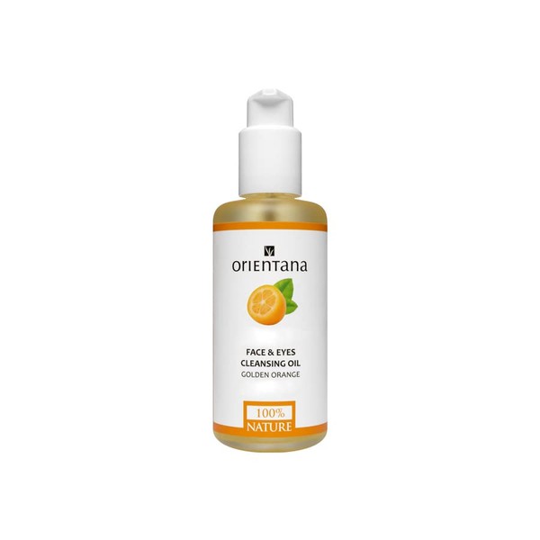Orientana - Natural Face & Eyes Cleansing Oil Golden Orange | 99.5% Natural Vegan Makeup Removal | Gently Cleanses | Moisturizing & Regenerating Effect | Nourishes & Smoothes Skin - 150 ml