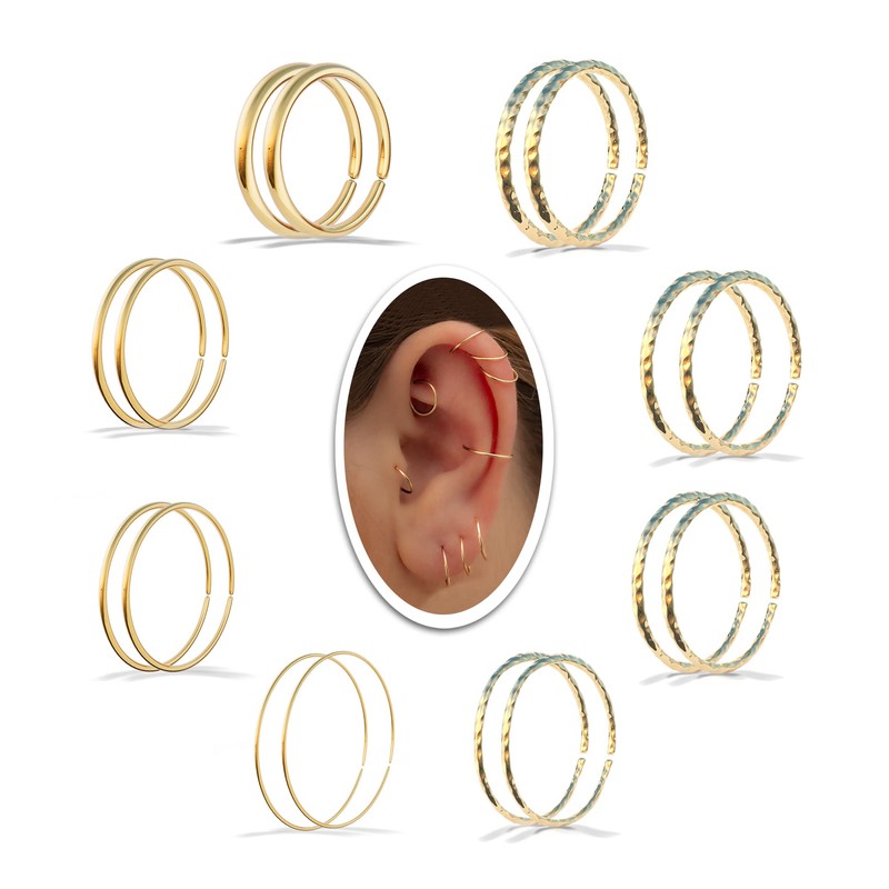 5 mm goldene Knorpelnase Helix Tragus Mini Huggie Creolen in