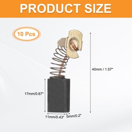 sourcing map 10 Pack CB-303 Carbon Brushes Set Replaces 17x11x5mm for Most Power Tools Electric Hammer Drill Motor Circular Saws Replacement Part