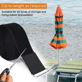 YMCRLUX 2" x32ft Reusable Cinch Strap with 20 Metal Buckles, Cut-to-Length Fastening Securing Straps, Adjustable Nylon Cable Straps and Cord Ties for Organizer or Storage, 2 inch Wide, Black