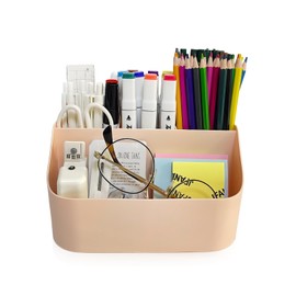 JFANexplore Desk Organizer with 5 Compartments, Office Supplies Organizers and Accessories, Makeup Brush Holder, Pen/Pencil Holder, Remote Control Holder