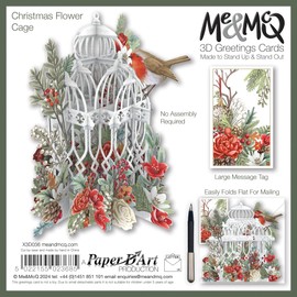 PAPER D'ART - CHRISTMAS FLOWER CAGE - 3D POP UP CHRISTMAS CARD – X3D036