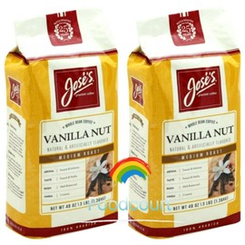 Jose's 2 Packs Jose’s Vanilla Nut Whole Bean Coffee 3 LB Each Pack