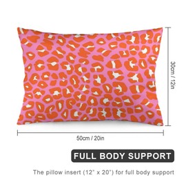 Pink and Orange Leopard Spots Preppy Aesthetic Print Pillow Covers Decorative Preppy Lumbar Throw Pillowcase 12x20 Inch Couch Cushion Cover for Home Decor Living Room Bedroom College Dorm Bed Car Sof