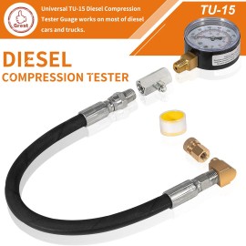 Compression Tester TU-15 Diesel Compression Tester Guage Cylinder Pressure Test Tool Gauge Deflator