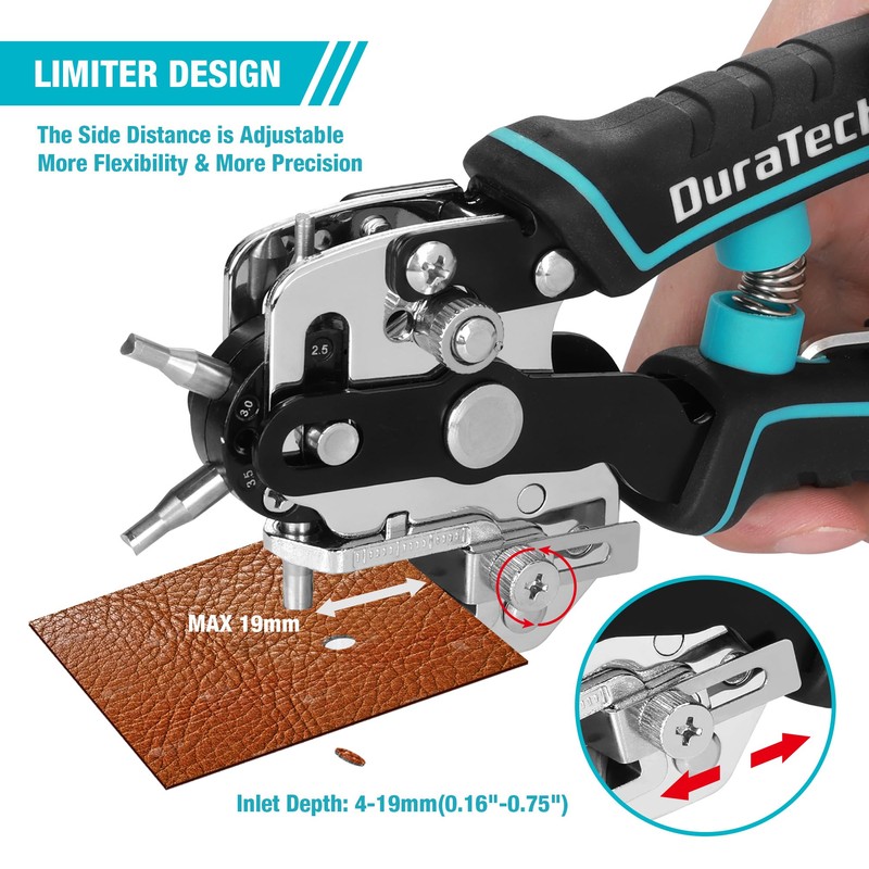 DURATECH Leather Hole Punch, Heavy Duty Belt Hole Punch Plier