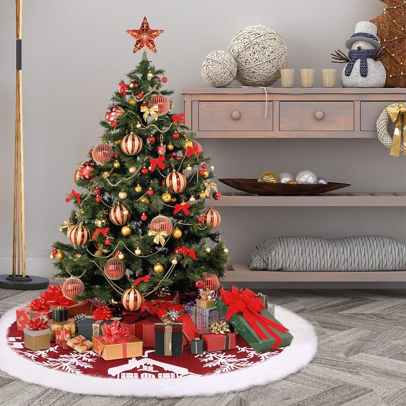 Vosarea Christmas Tree Rock Xmas Tree Base Mat Holiday Christmas