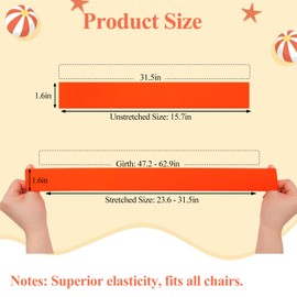 4Pcs Towel Bands for Beach Chairs HADEEONG Beach Towel Clips Elastic Towel Straps for Cruise Chairs Beach Lounge Pool Summer Travel Essentials (Orange)