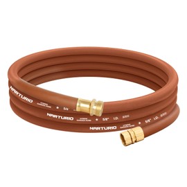 NARTURIO Short Leader Garden Hose 5/8" x 15ft, No Kink Lightweight Water Hose, Hybrid Rubber, Heavy Duty, 650 Burst PSI, Female to Female Fittings