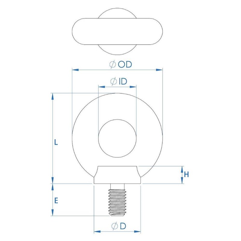 Ring Bolt DIN 580 Stainless Steel A2 Forged M12