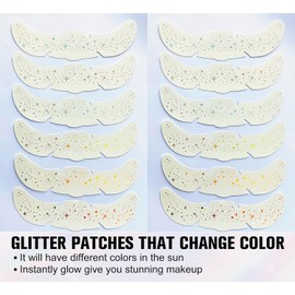 12 UNIDADES Tatuajes Temporales de Estrella de Pecas de Purpurina Facial Holográfica Plateada - Calcomanías Brillantes de Pecas a Prueba de Agua, Parches de Maquillaje Pecas de Purpurina en Tatuaje Facial, Pecas Brillantes para Festival, Rave, Halloween y